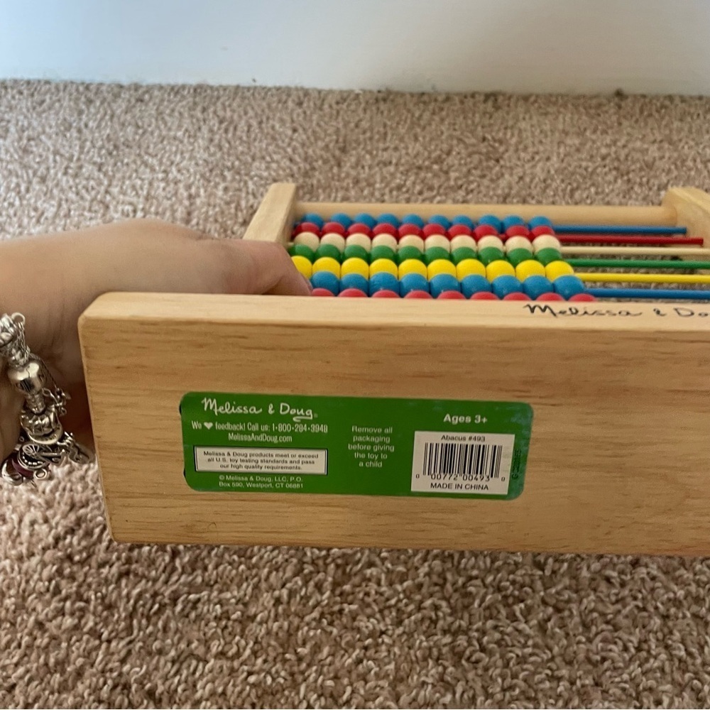 MELISSA & DOUG Abacus Math Child Counting Toy 100 Brightly-Colored Wooden Beads - Picture 4 of 4